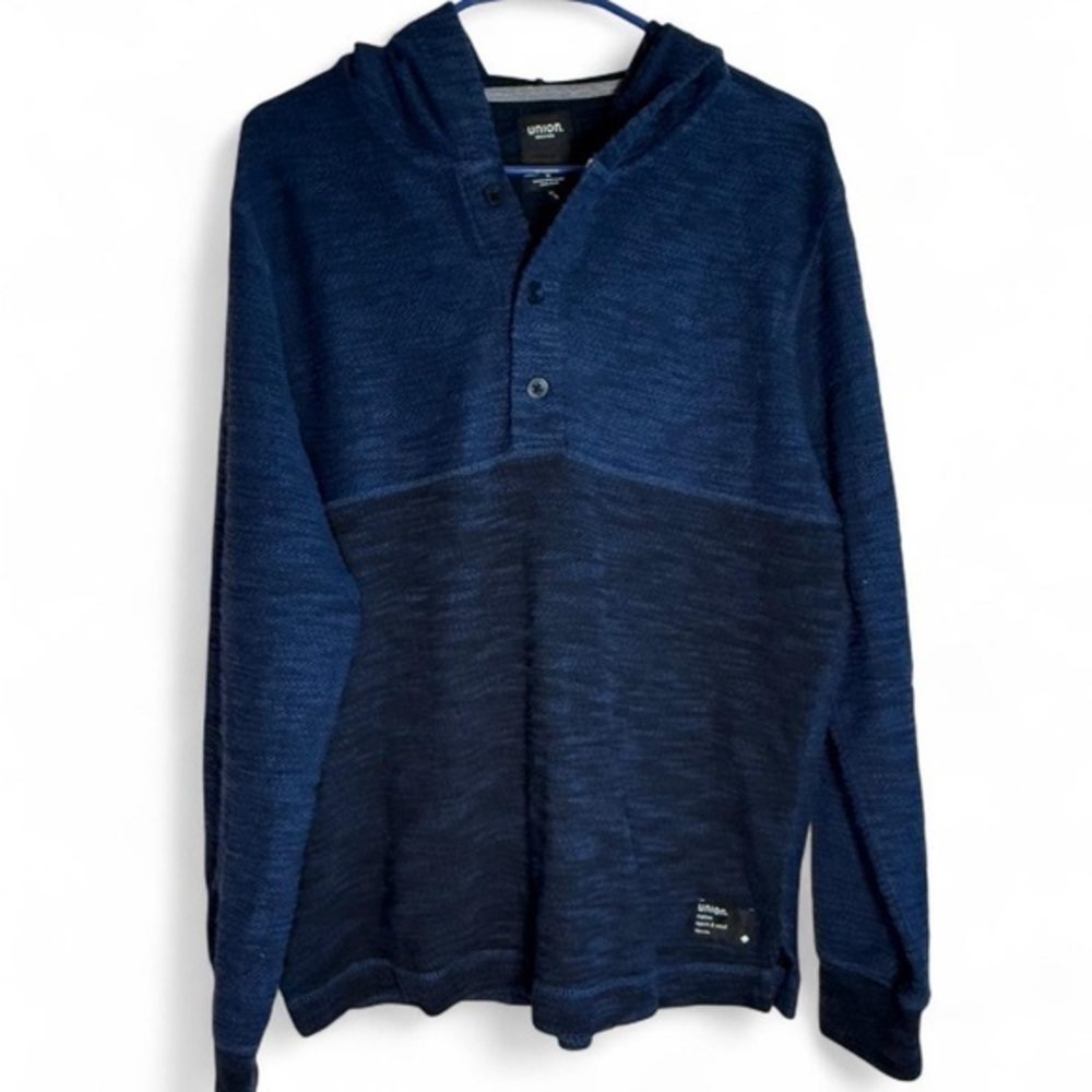 Unión  Navy Blue Hooded Pullover